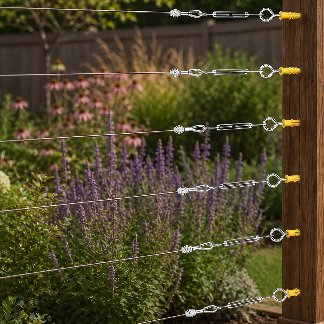 Traderight Wire Rope Kit 60M 2mm Stainless Steel Garden for Climbing Plants-2109799594773385223