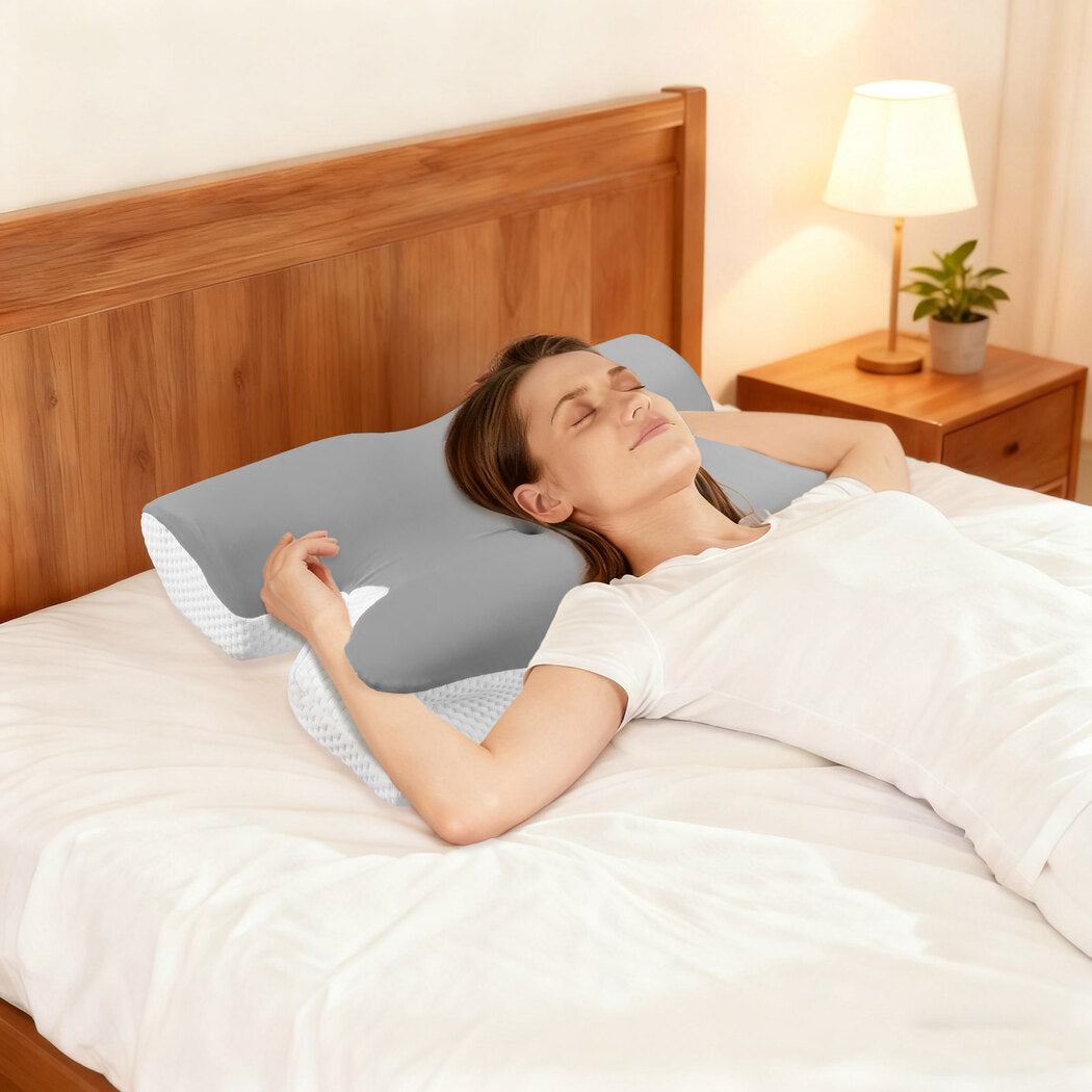 Dreamz Ergonomic Memory Foam Cervical Pillow Neck Shoulder Pain Relief Washable-2061251866750226438