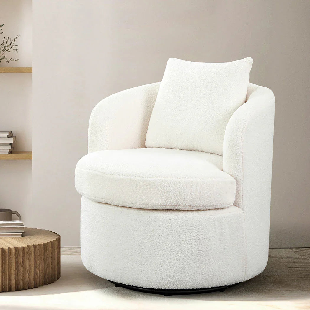 Levede Fleece Swivel Chair-2025742034358374406