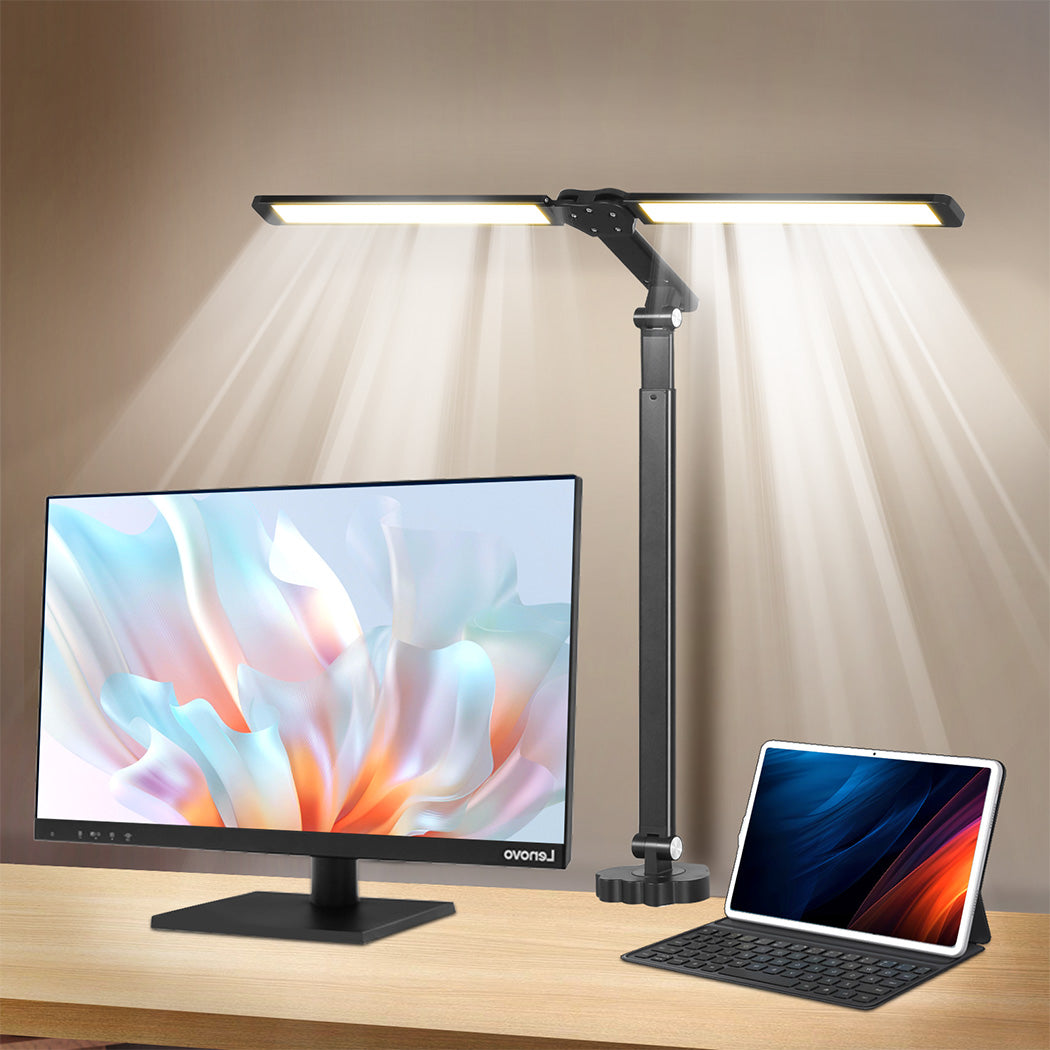 Emitto Double Head LED Desk Lamp Dimmable With Clamp-1919278357359497222