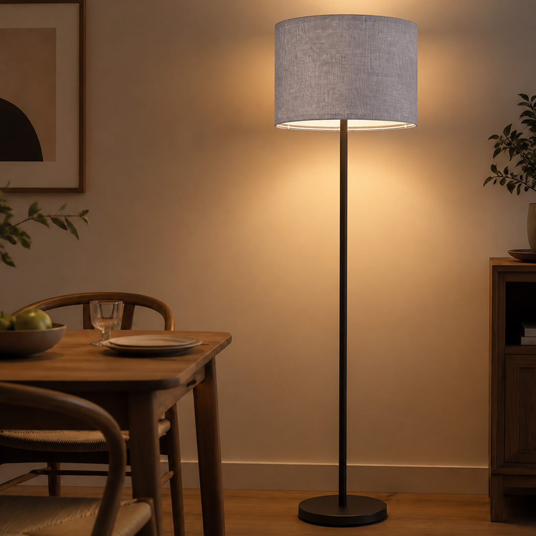 Emitto Lamp Shade 4pc Linen Drum E26 E27 with E14 Rings for Home Decor Grey-2109799596530798599