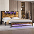 Levede King Bed Frame Storage Headboard Industrial-2050056748856905734