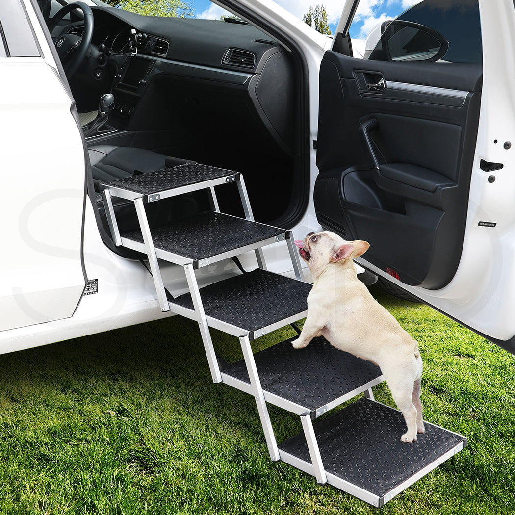 PaWz 5 Steps Dog Ramp Adjustable Height Black-2018816805979688966
