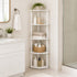 Levede Corner Bookshelf Adjustable Corner Bookcase Unit Living Room White-2109799588842639367