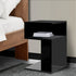 Levede 1xBedside Tables Drawers Side Black-2029387274596257798