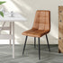 Levede 4x Dining Chairs Kitchen Chair Brown Faux Leather-2025742039429287942
