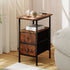 Levede Bedside Table Side Table 2 Drawers Cabinet Brown-2011971114674294790