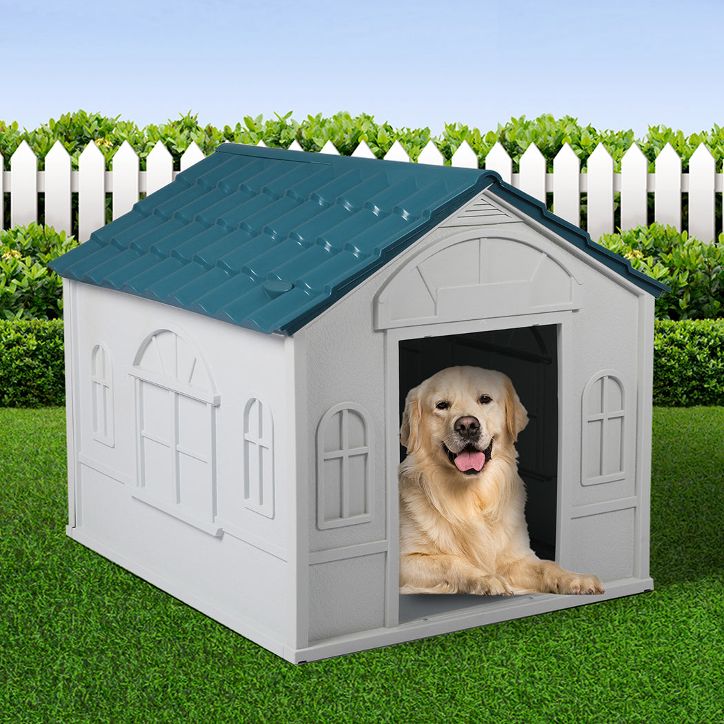PaWz Dog Kennel Outdoor Indoor Pet Plastic XL Blue-2006732965689823238