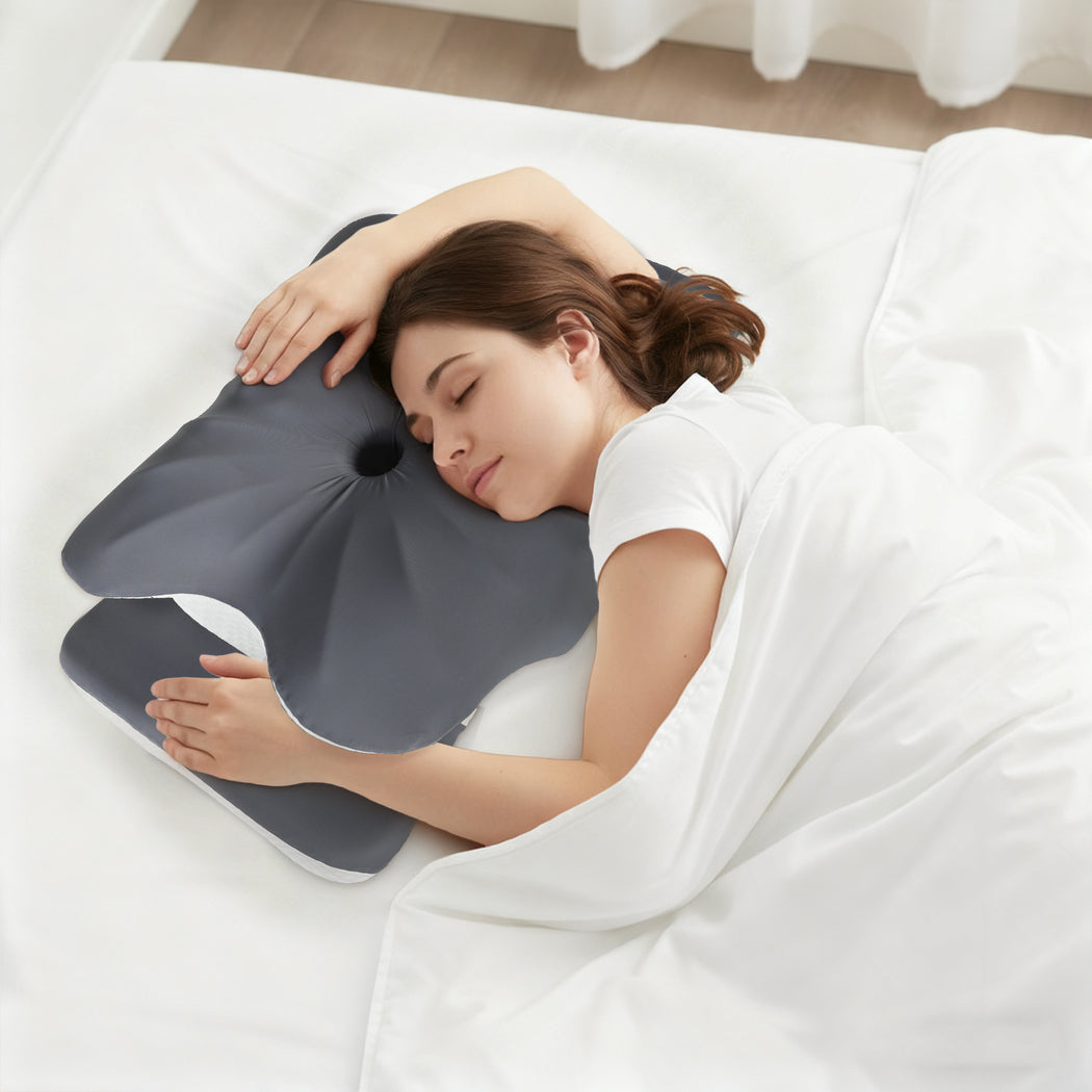 Dreamz Ergonomic Cervical Neck Pillow for Side Back Stomach Sleepers Washable-2061251866569871366