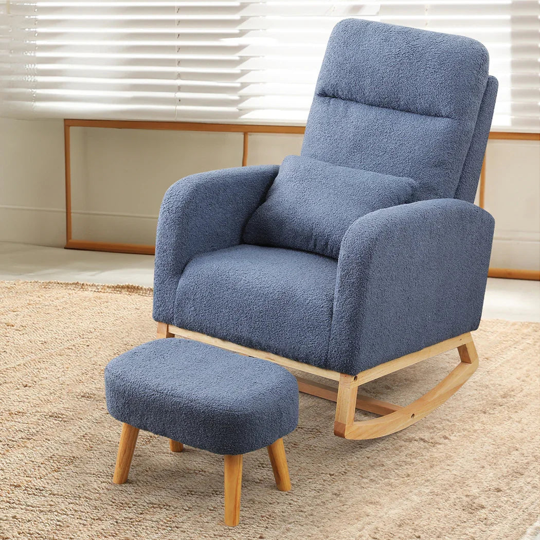 Levede Rocking Chair Ottoman Footrest With Side Pocket-2006732687477444615
