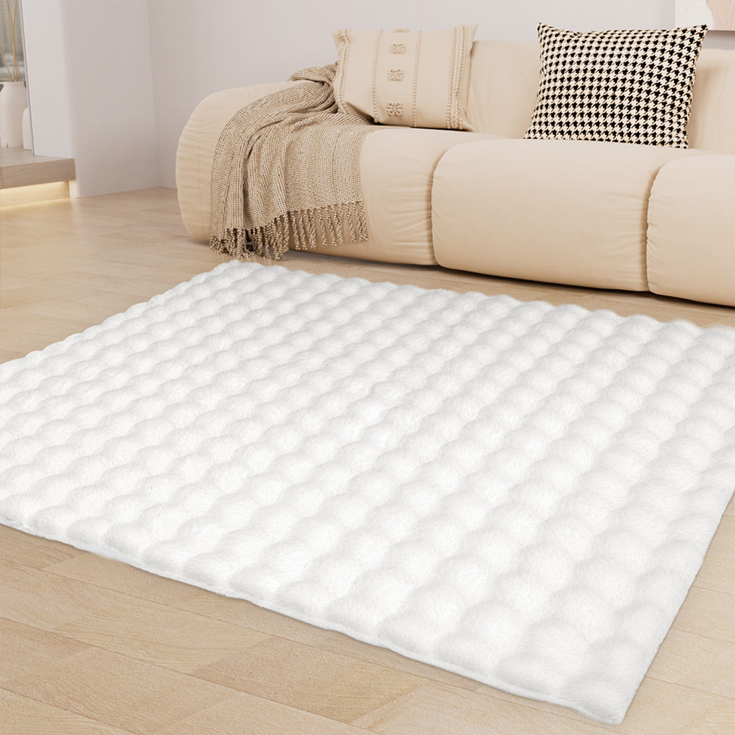 Marlow Floor Rug Carpet Fluffy Faux Rabbit Fur 80x120CM-1919278355417534470