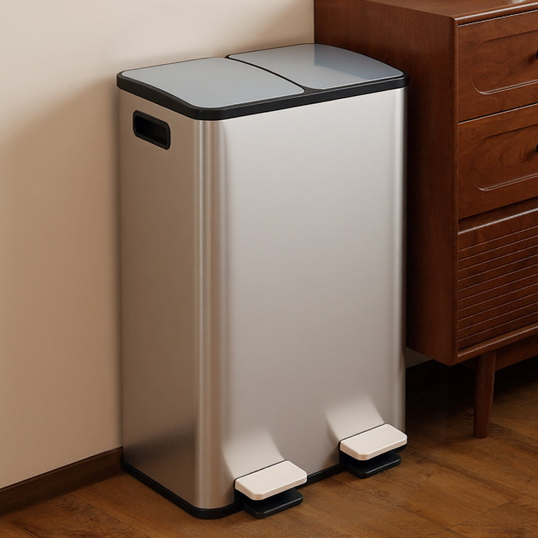 Toque 60L Pedal Bin Kitchen Waste Can Recycling Dustbin-2065254654639476742