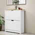 Levede Narrow Shoe Cabinet Organiser Storage Rack Flip-up Drawer 12 Pairs White-2050056773427138566