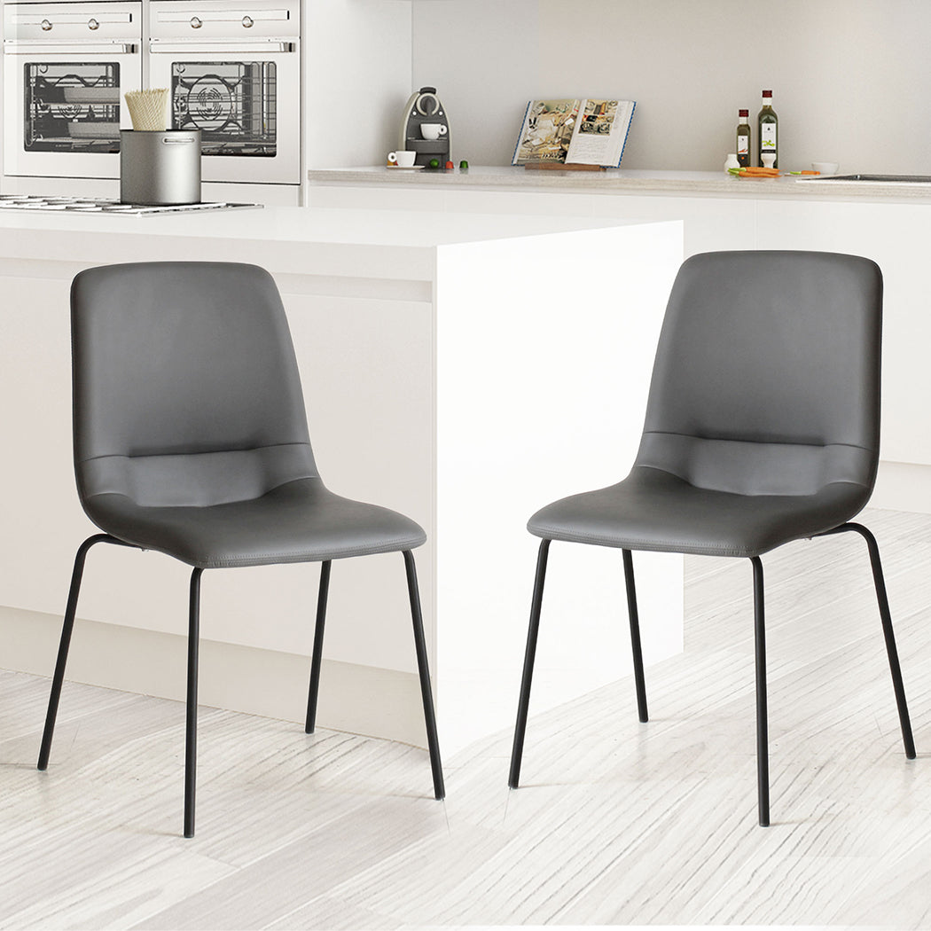 Levede Stackable Dining Chairs Kitchen Grey Set of 8-2006732727608545286