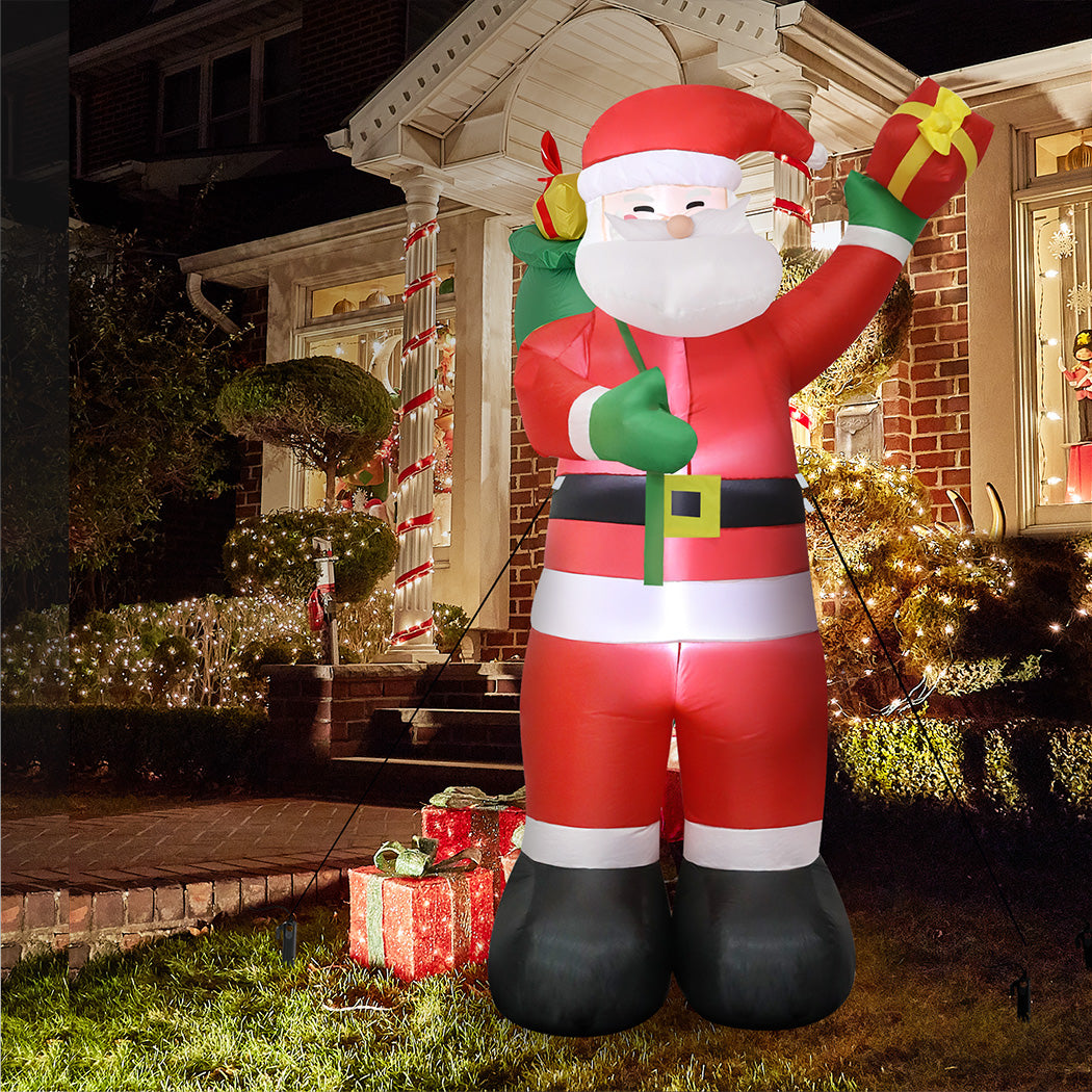 Santaco Inflatable 2.4M Santa Claus LED Christmas Decor-2006733375628513286