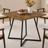 Levede Dining Table 80cm Square Dining Table 4 Seater Wood Top Black Metal-2100034939377553414