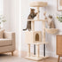 Pawz Cat Tree Cat Tower Multi-Level Cat Bed Cat Scratching Post 125cm Beige-2100034991751827462