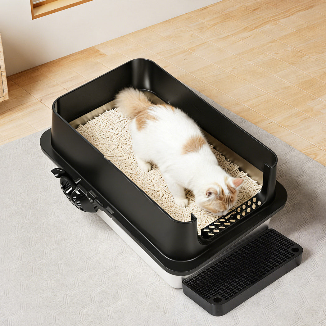 Pawz Stainless Steel Large Enclosed Cat Litter Box-2050056807346475014