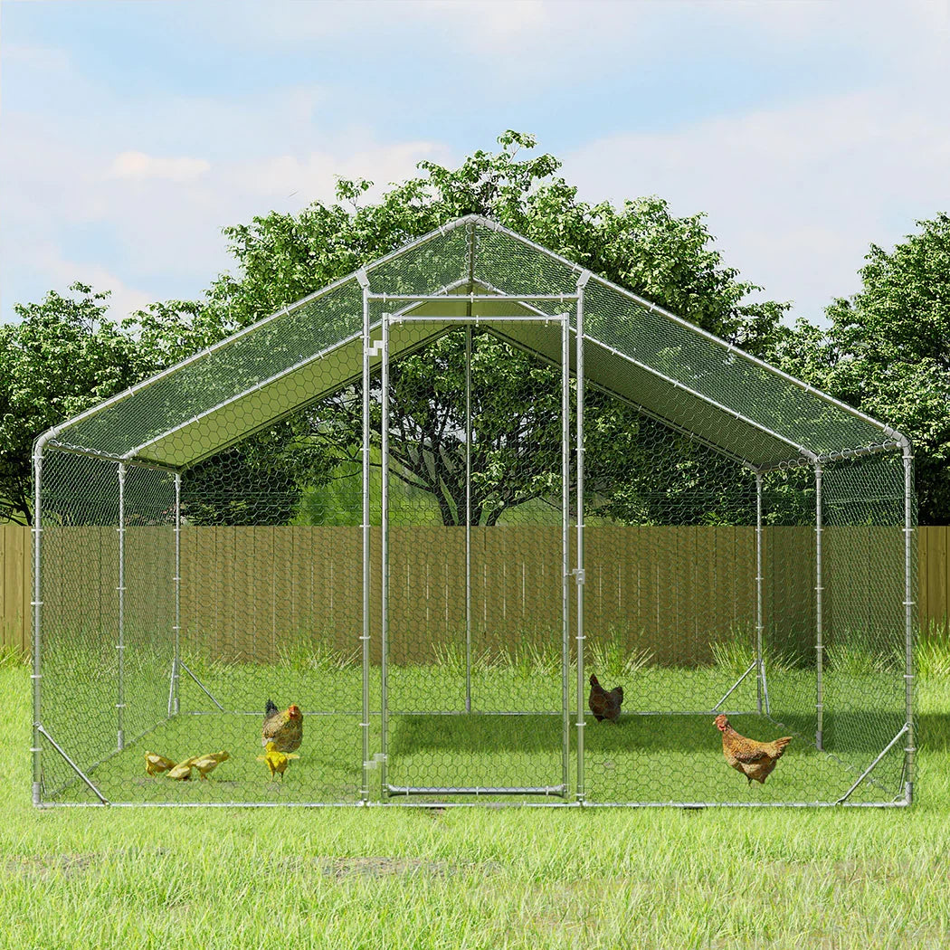Pawz 400x300x194cm Large Metal Walk-in Chicken Coop Cage-2006732696079962118