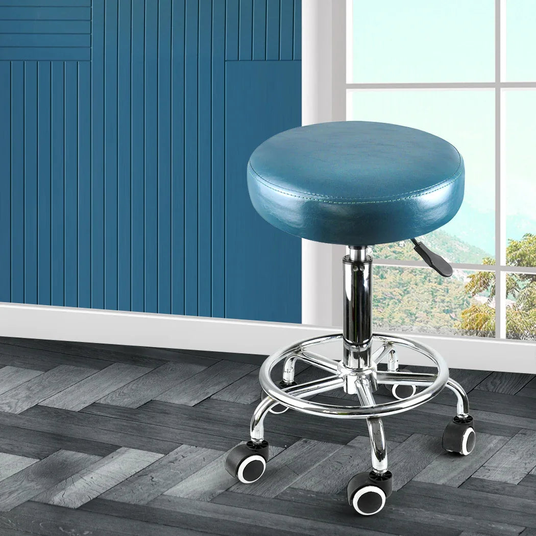 Levede Bar Stools Salon Stool Swivel Teal-2006733037185929223