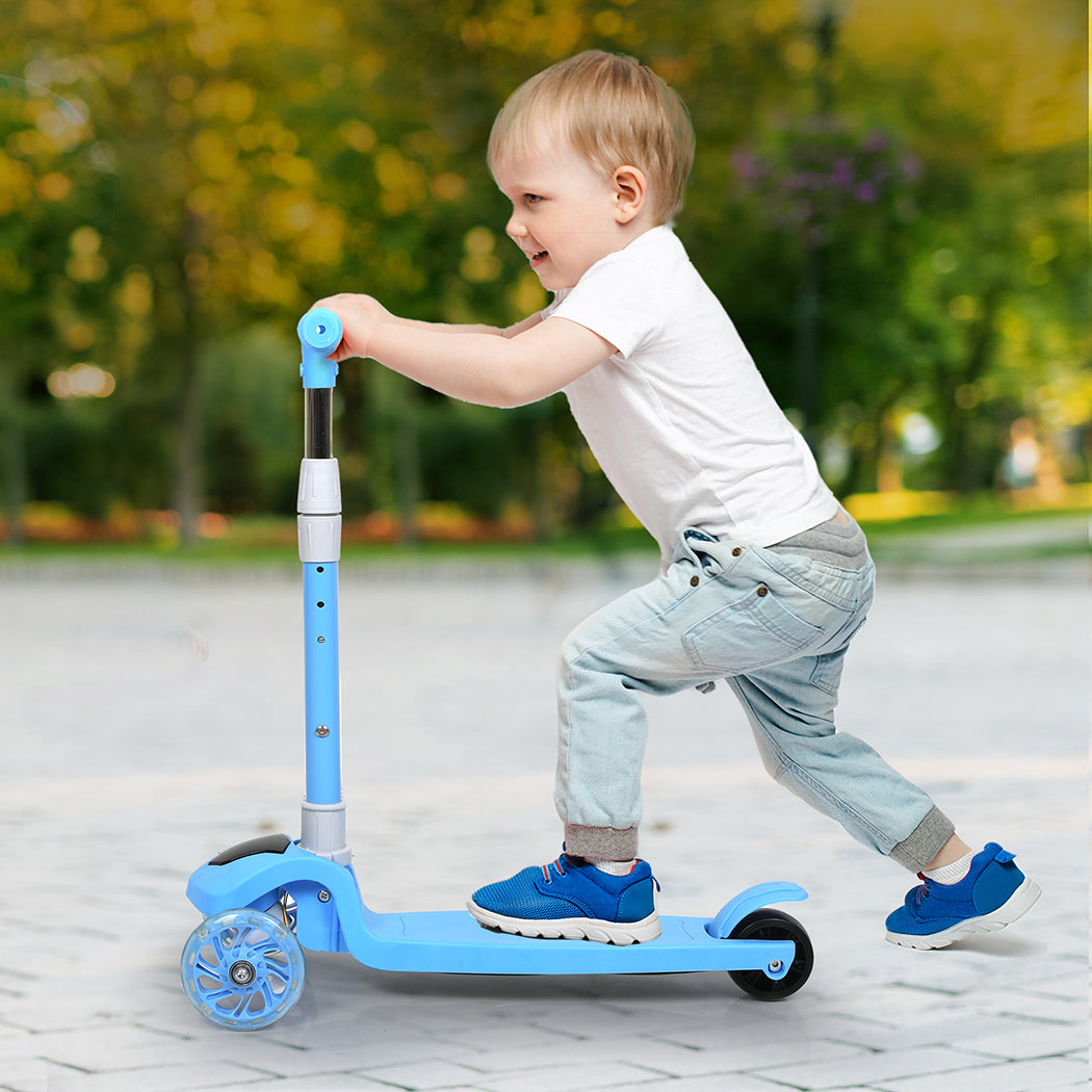 Bopeep Foldable Kids Scooter LED Music Blue-2006732821489651719