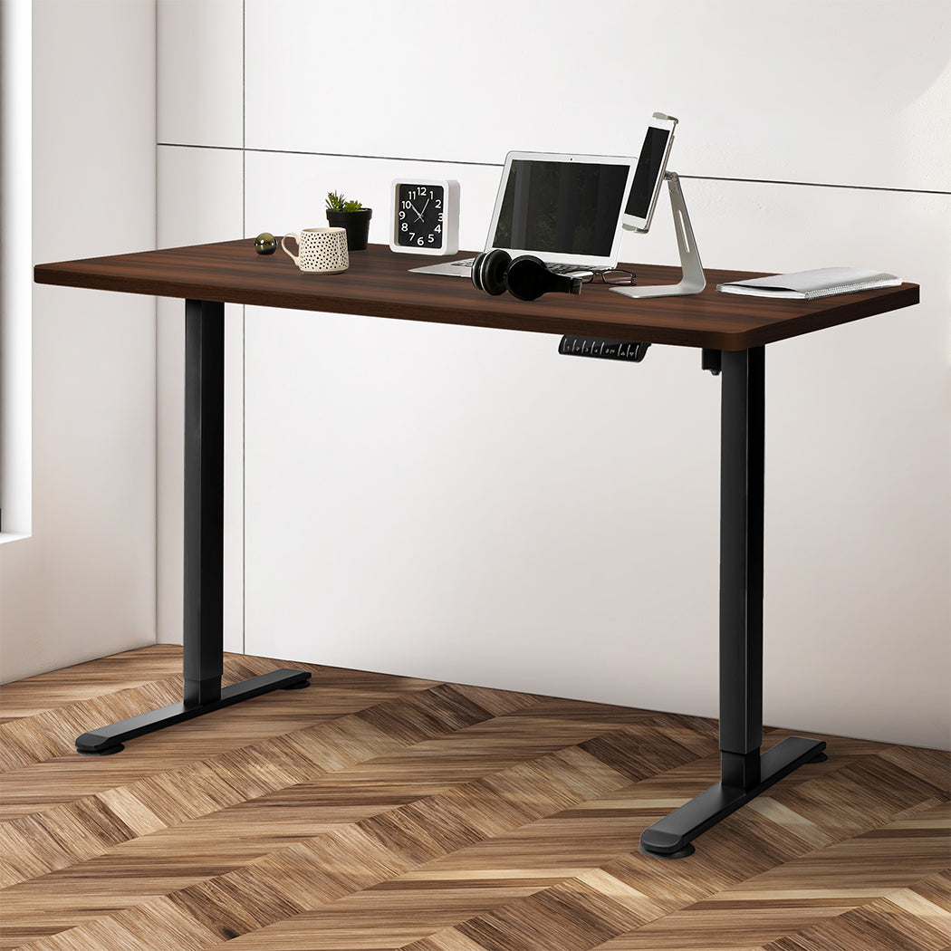 Levede Motorised Standing Desk Adjustable 140cm Walnut 1000x 1MM-1864183329985794054