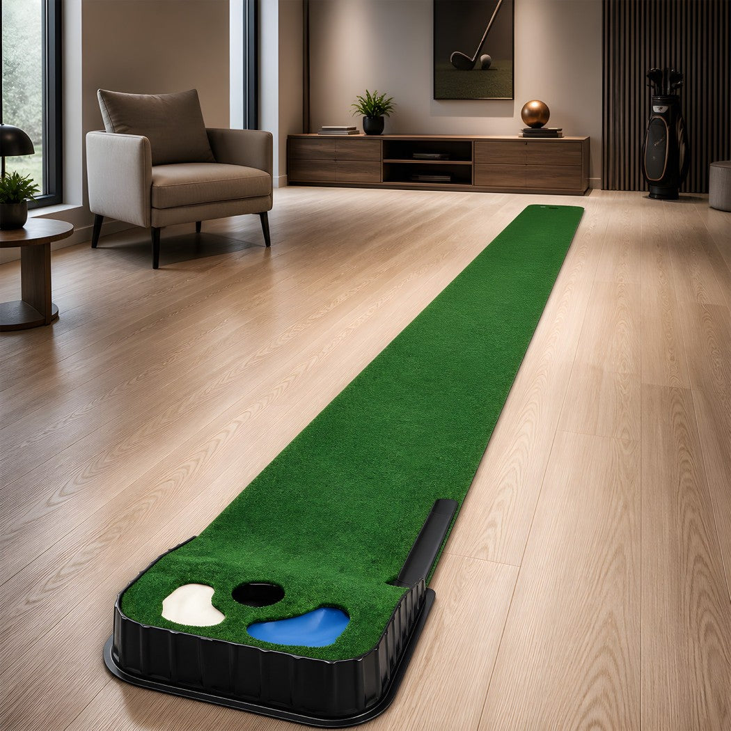 Centra Golf Putting Mat Training Aid Auto Ball Return 270cm Indoor,Green-2109799593401847814