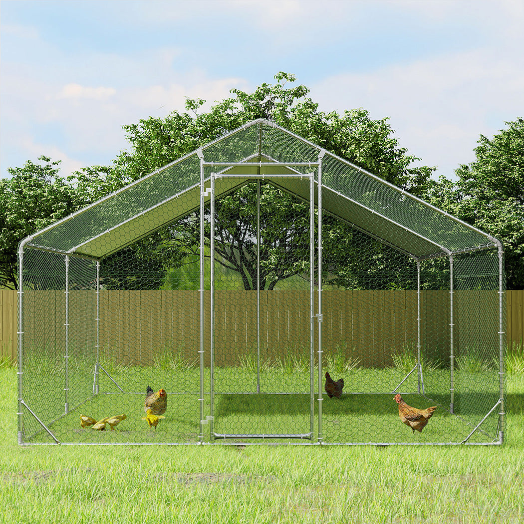 Pawz 400x300x194cm Large Metal Walk-in Chicken Coop Cage-1894516808476659718