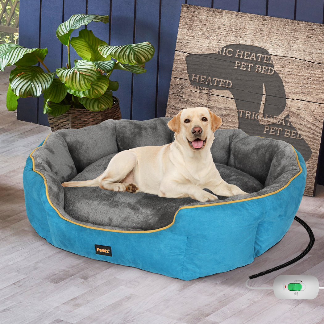 PaWz Electric Pet Heater Bed Heated L Blue Large-2029387226655363078