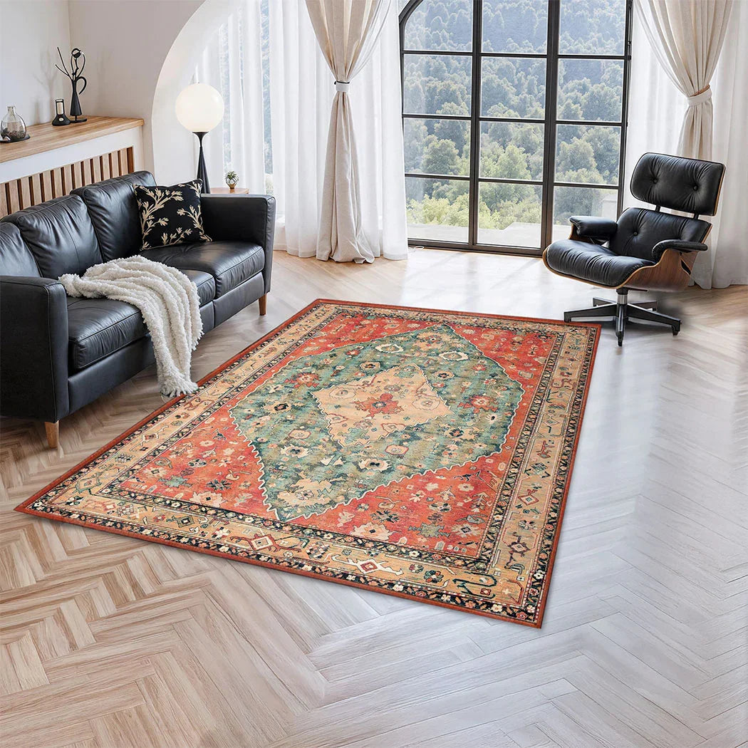 Marlow Floor Rug Vintage Polyester Washable Area Rugs-2050056914552885254