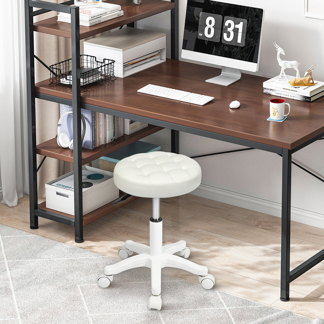 Levede 4x Rolling Bar Stool Swivel Salon SPA Chair Beige-2029387306187755526
