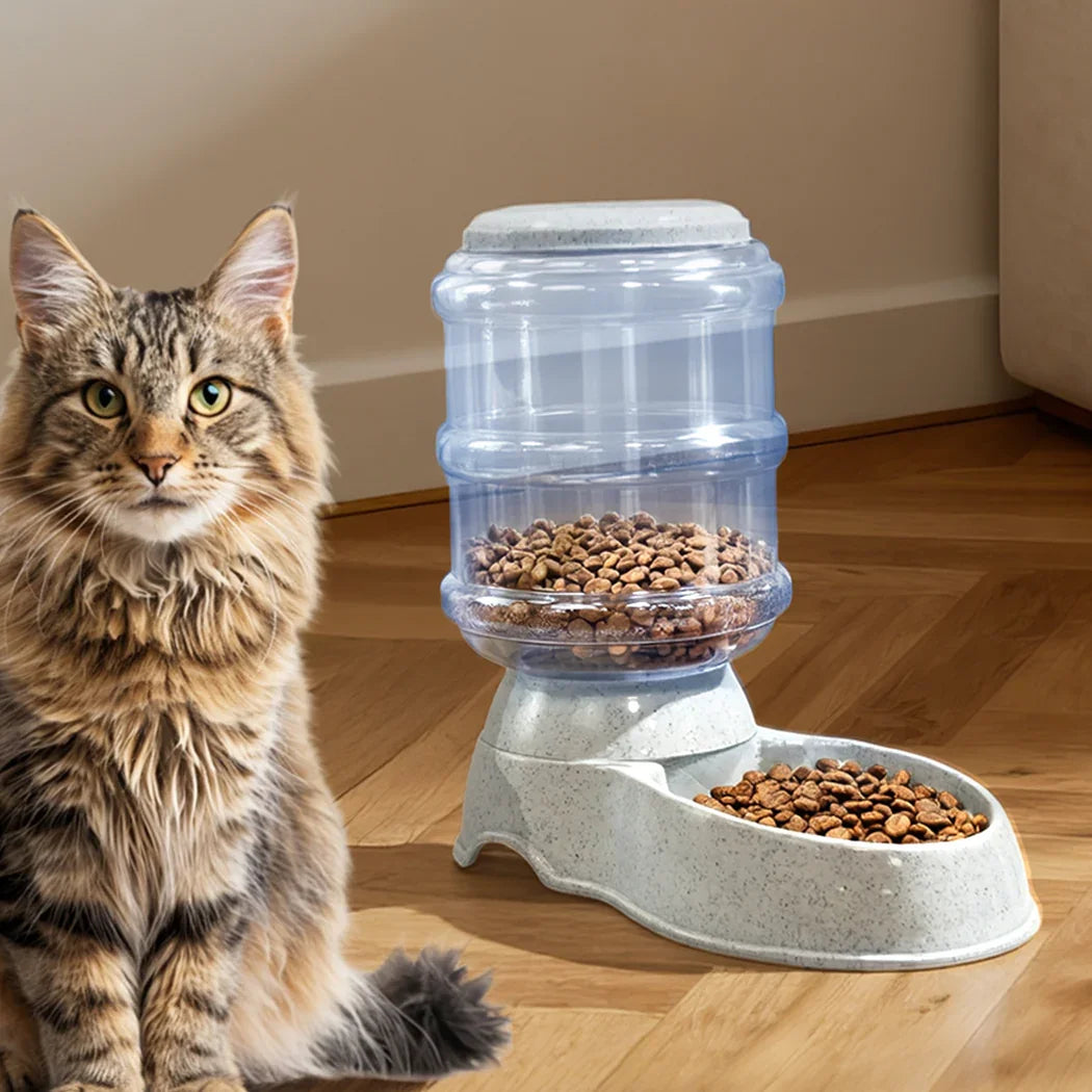 Pawz Automatic Pet Feeder Water Dispenser 3.5L Grey-2050056903555420167