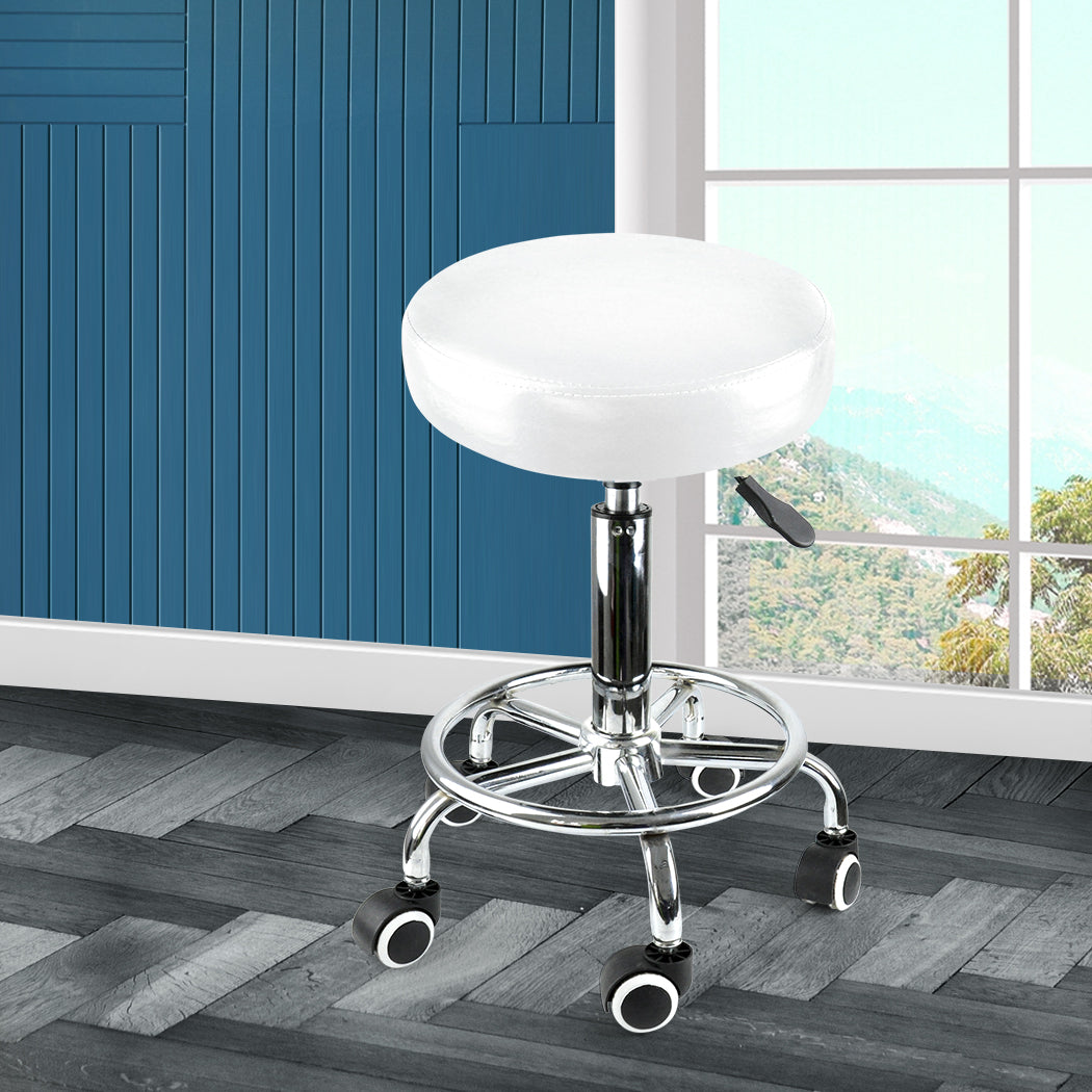 Levede Salon Stool Swivel Hairdressing White-1864184633407705094