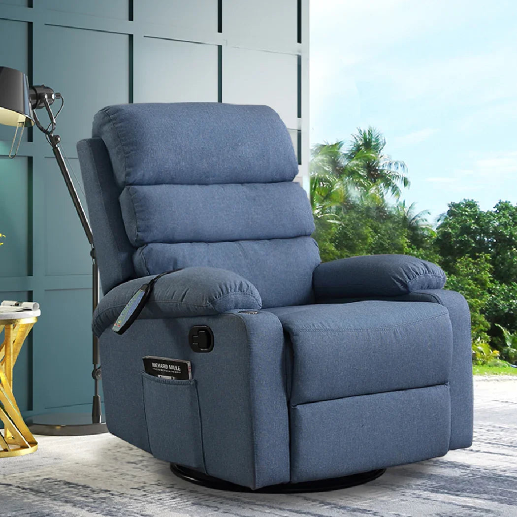 Levede Massage Chair Recliner Chairs Blue-2018816941380210694