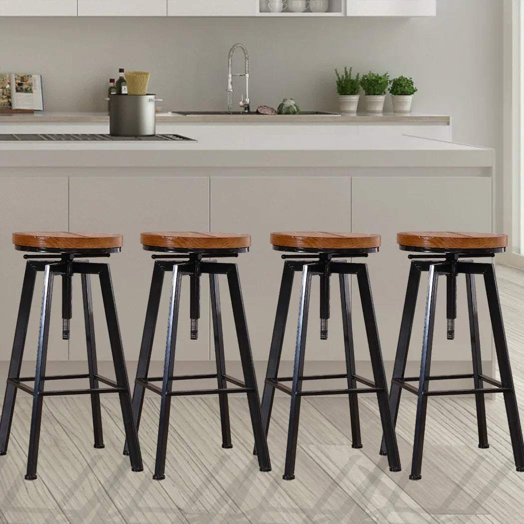 Levede 4x Bar Stools Industrial Kitchen-2006733236696387591