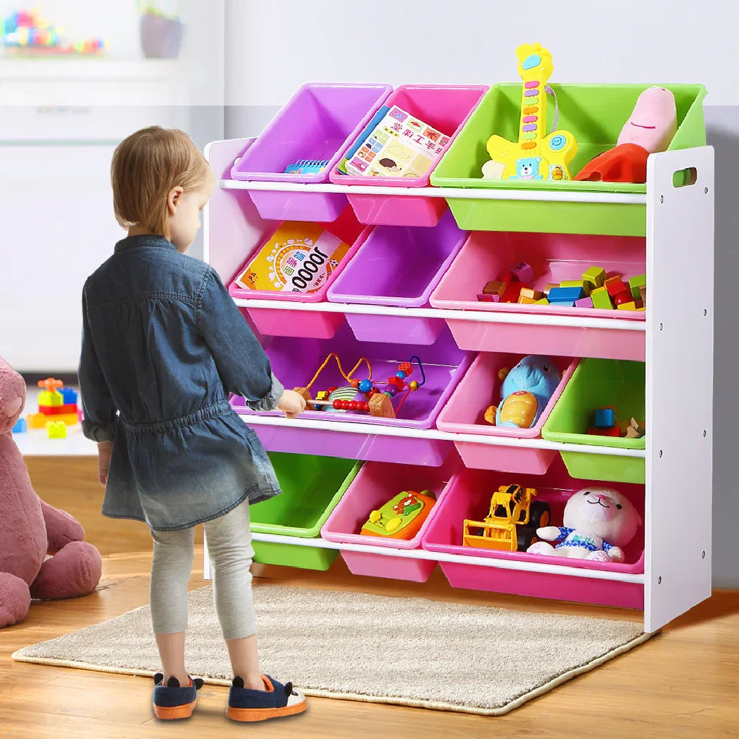 Levede 12Bins Kids Toy Box Bookshelf-2006733038033178632