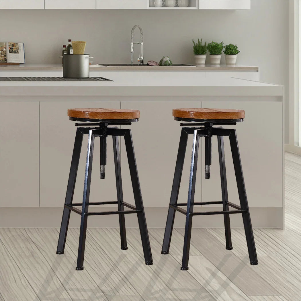 Levede 2x Bar Stools Industrial Kitchen-2018816897436487687