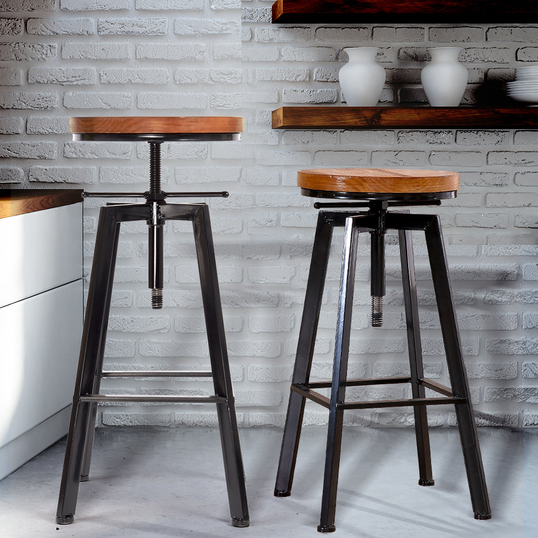 Levede 2x Bar Stools Industrial Kitchen-1864183224222224390