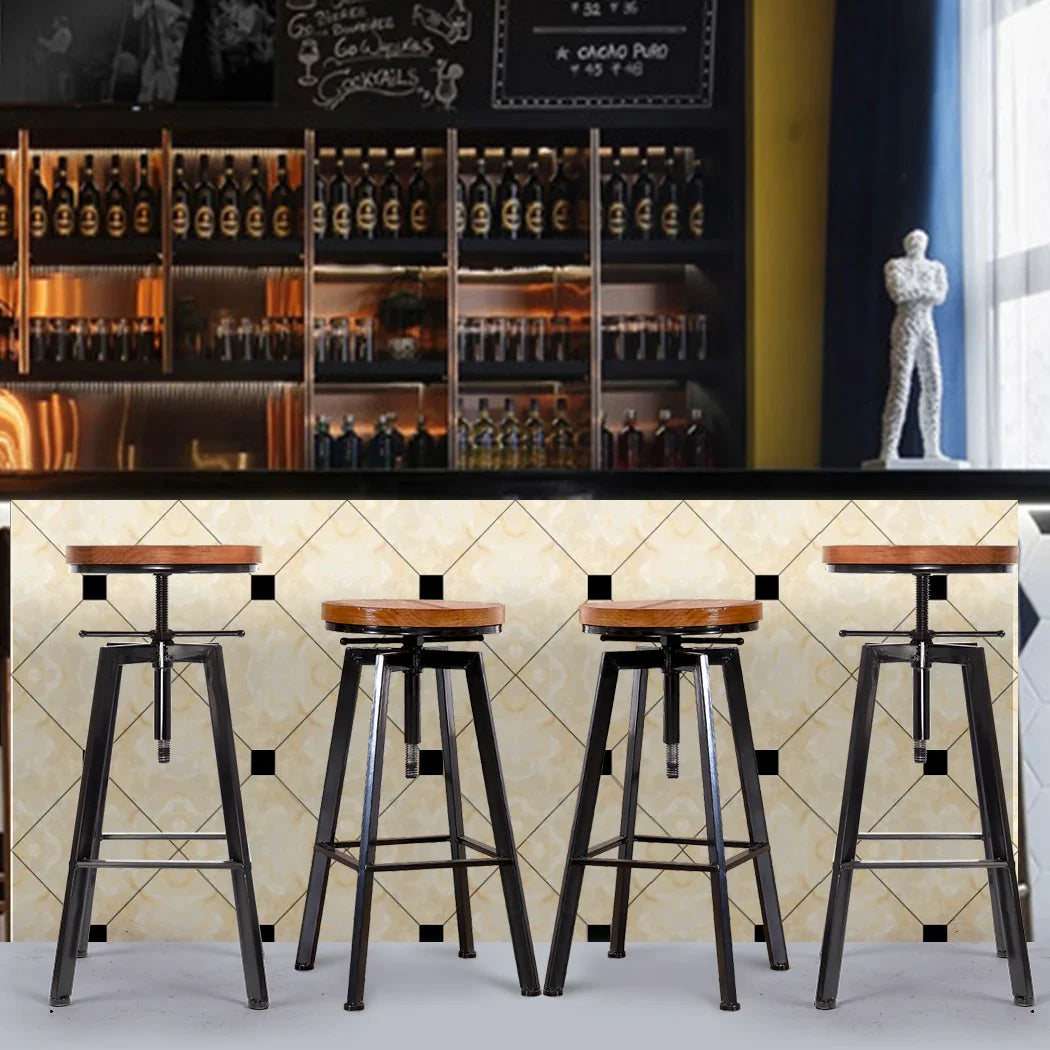 Levede 4x Bar Stools Industrial Kitchen-2006733236696387590