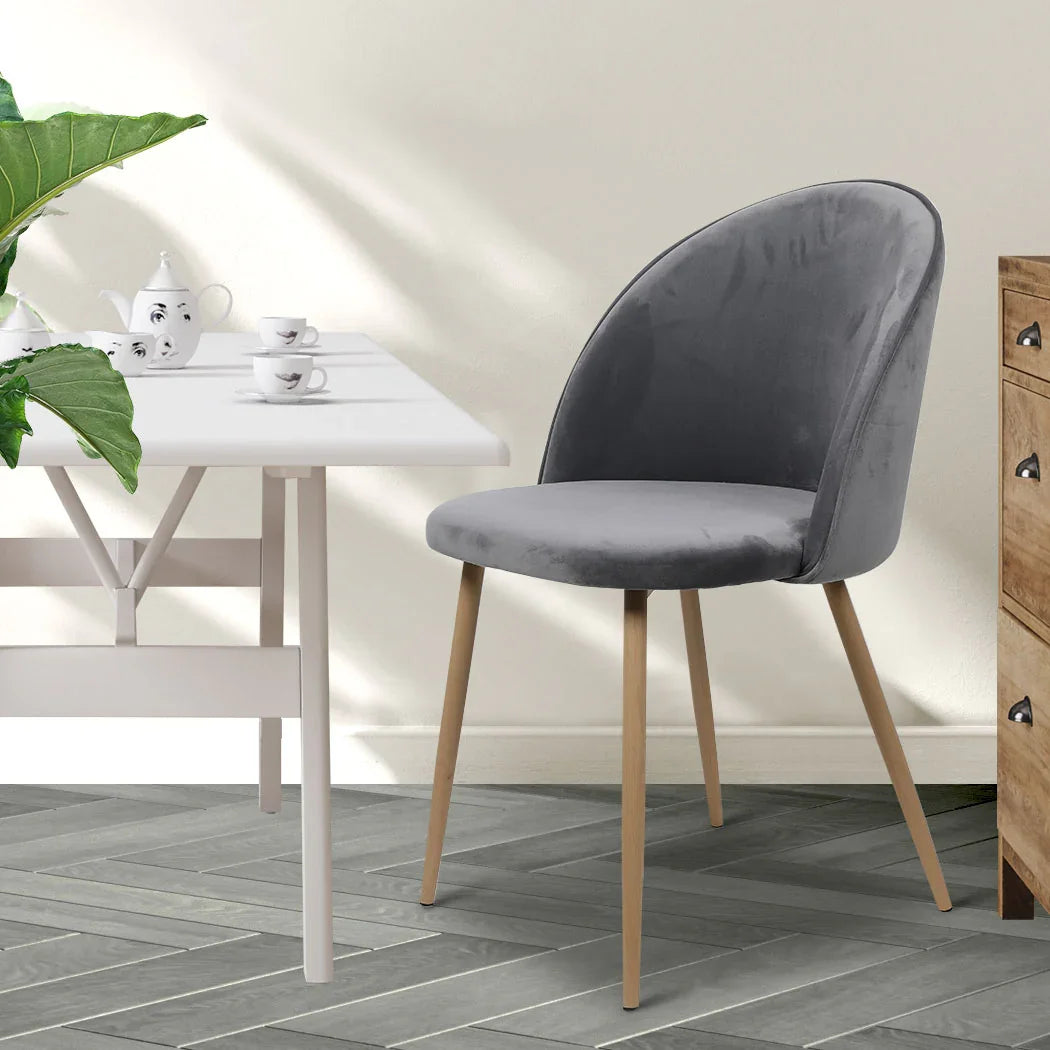Levede 6x Dining Chairs Seat French Grey-2006732720910241800