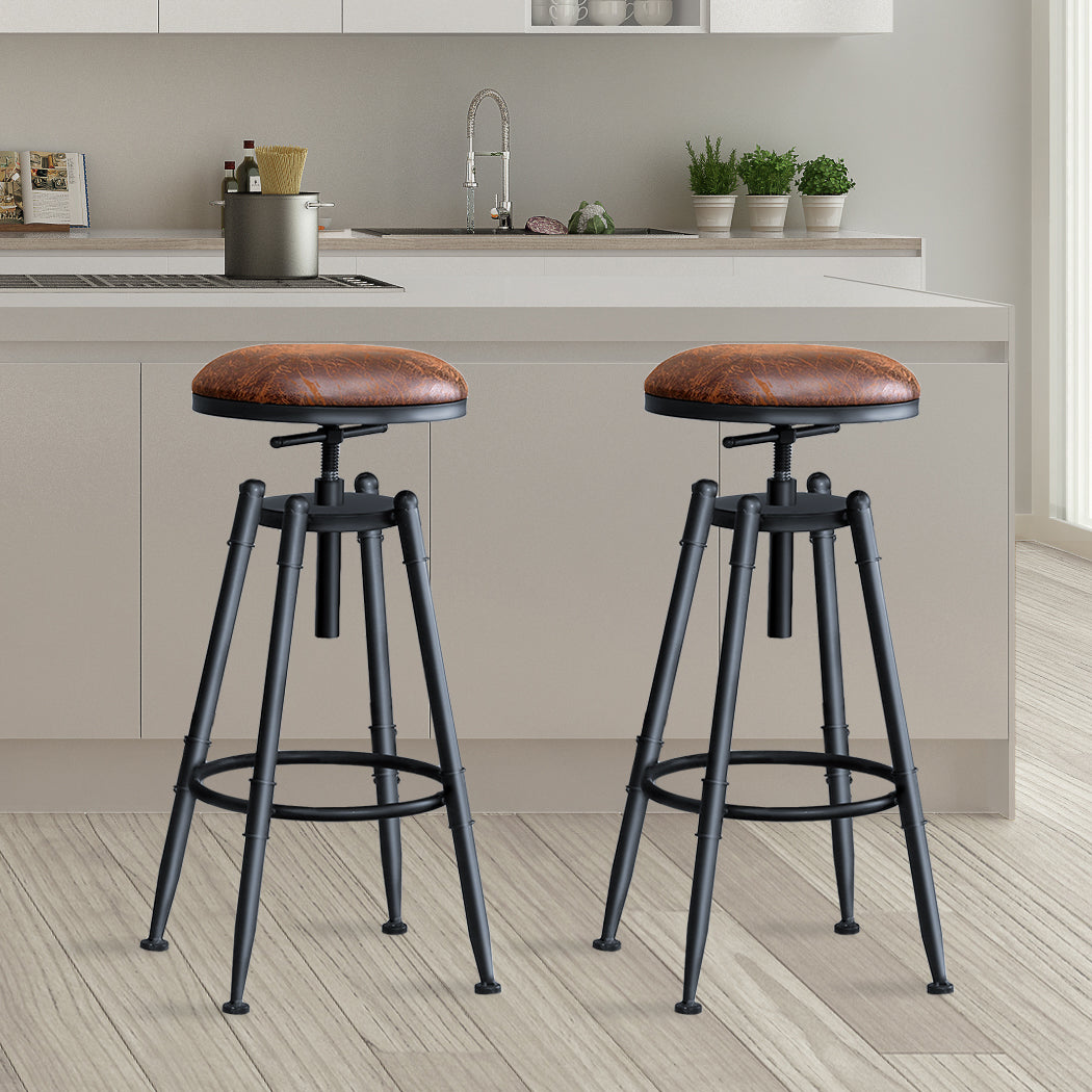 Levede 2x Industrial Bar Stools Kitchen-2006733236885131271