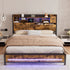 Levede Queen Bed Frame Storage Headboard Industrial-2006732901579886599
