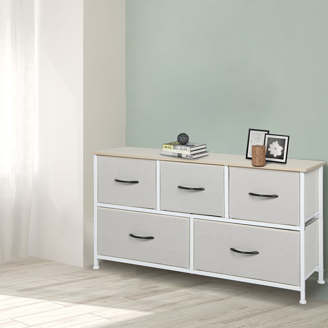 Levede Storage Cabinet Tower Chest Beige-1910113285265559558