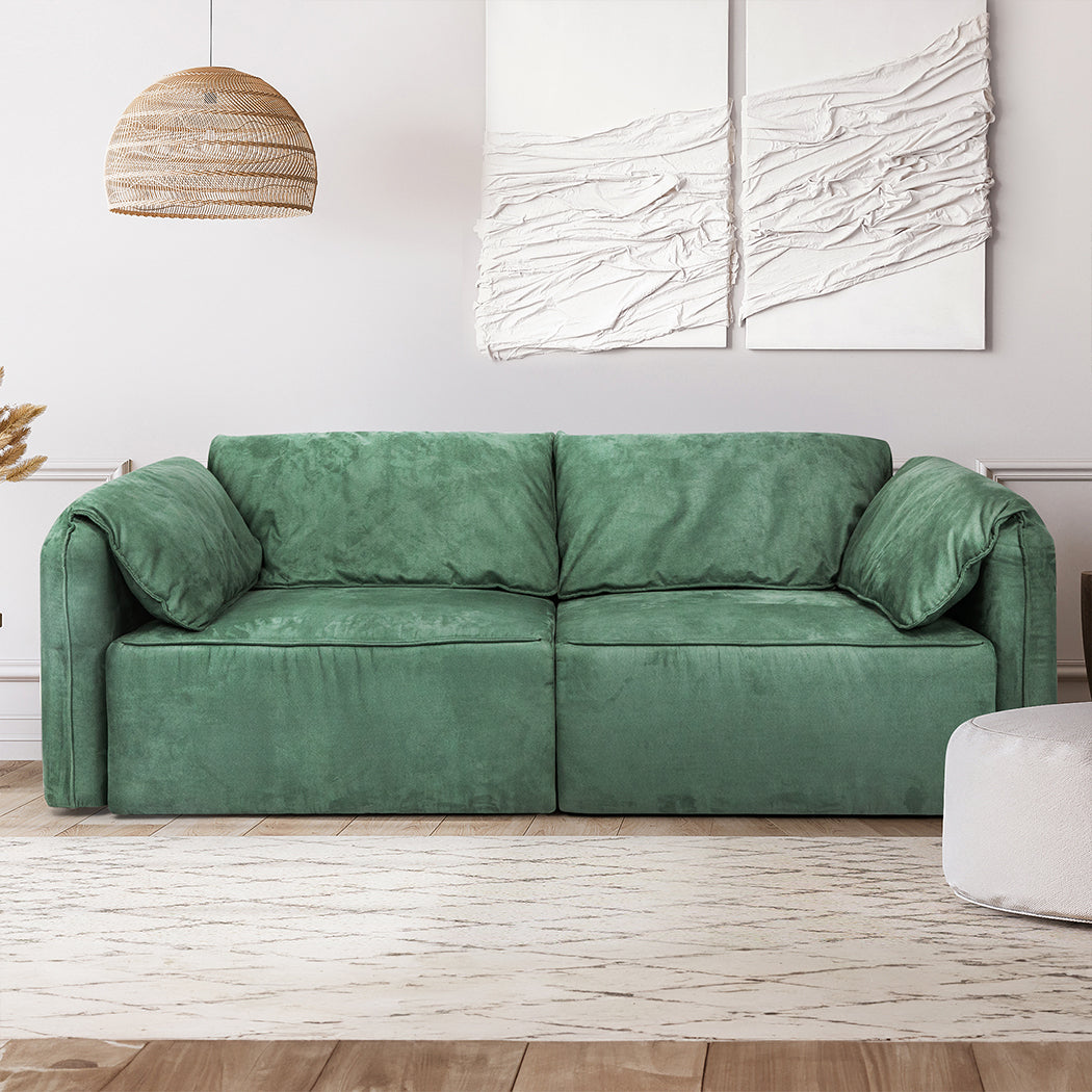 Levede Sofa Floor Couch 3-Seater Leathaire