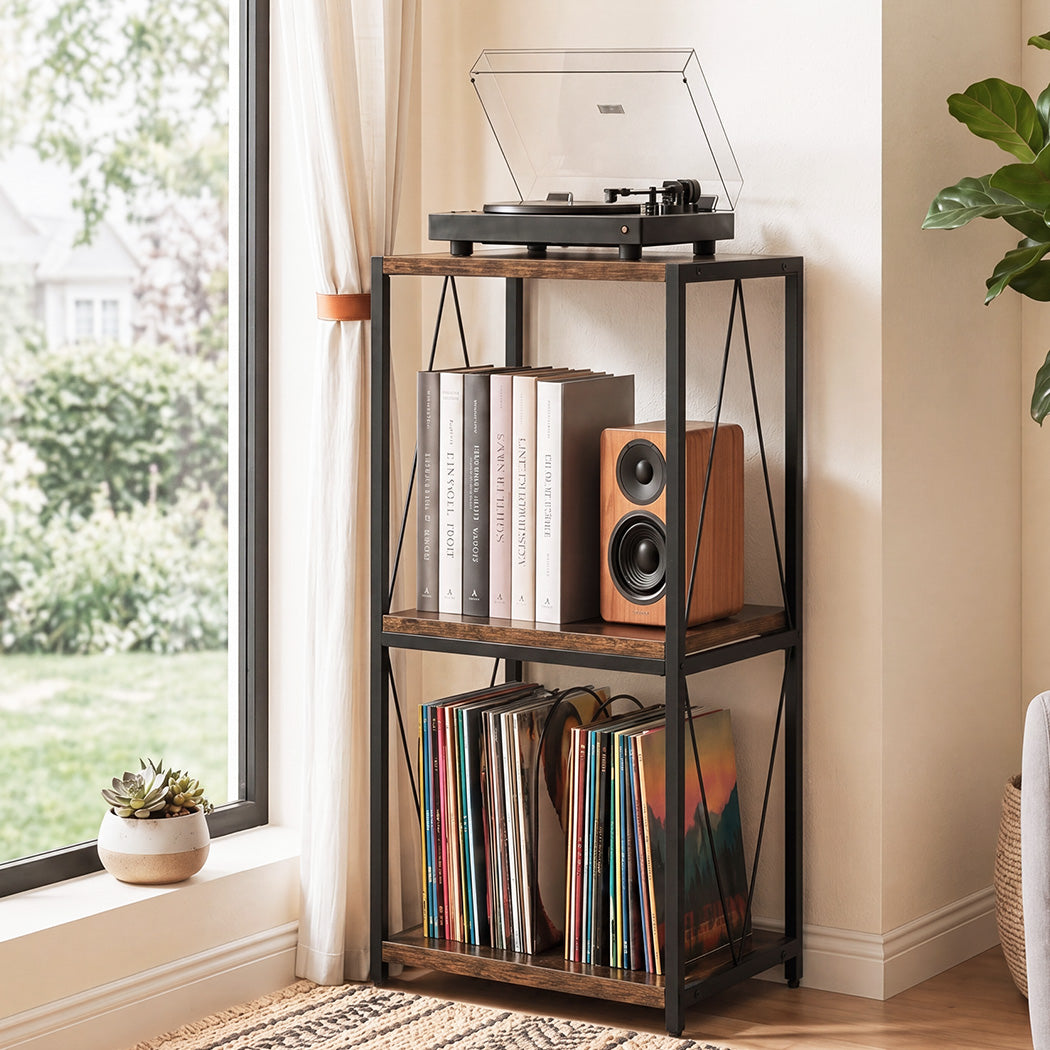 Levede Record Player Stand Vinyl Storage Cabinet LP Rack Turntable Shelf Retro-2072893554530848776