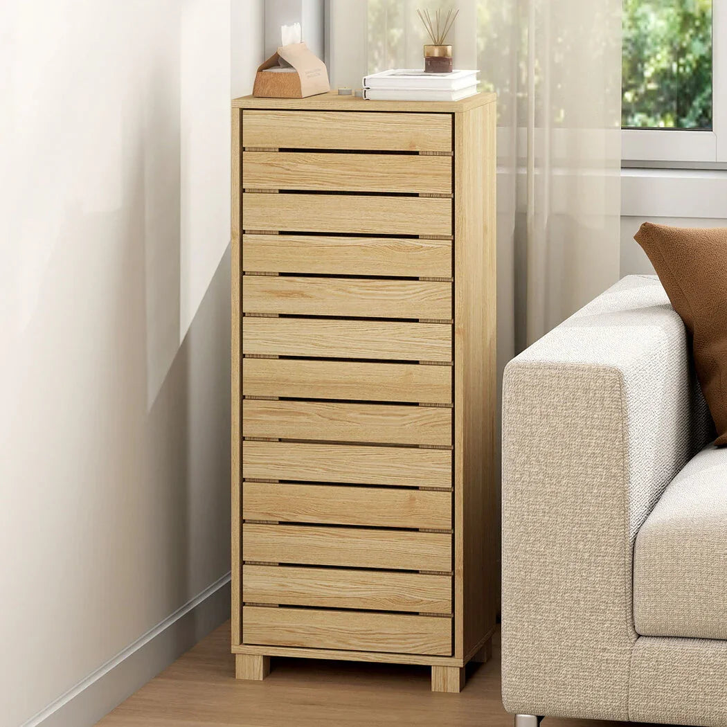 Levede Bathroom Storage Cabinet Handleless Wood Floor Shelf Unit Cupboard Oak-2050056757727858696