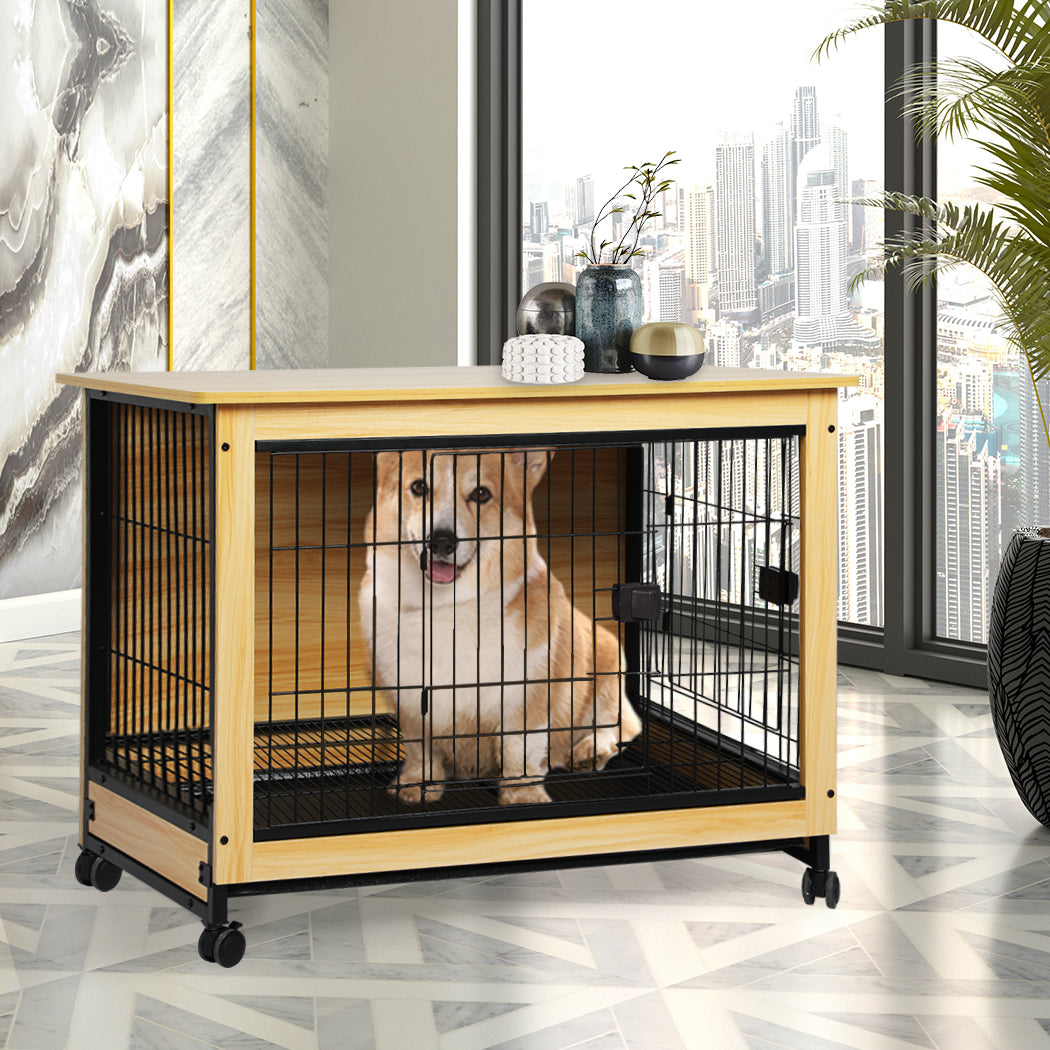 PaWz Wooden Wire Dog Kennel Side End L Large-2018816896866062343