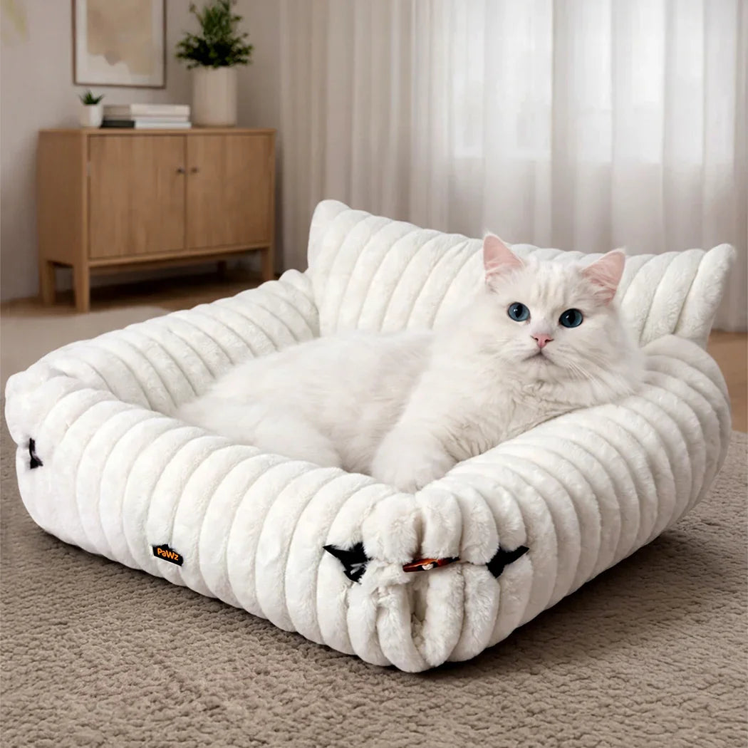Pawz Cat Bed Extended Soft Plush Lounge Sofa Couch Pet Small Dog Removable Cover-2050056783430553607