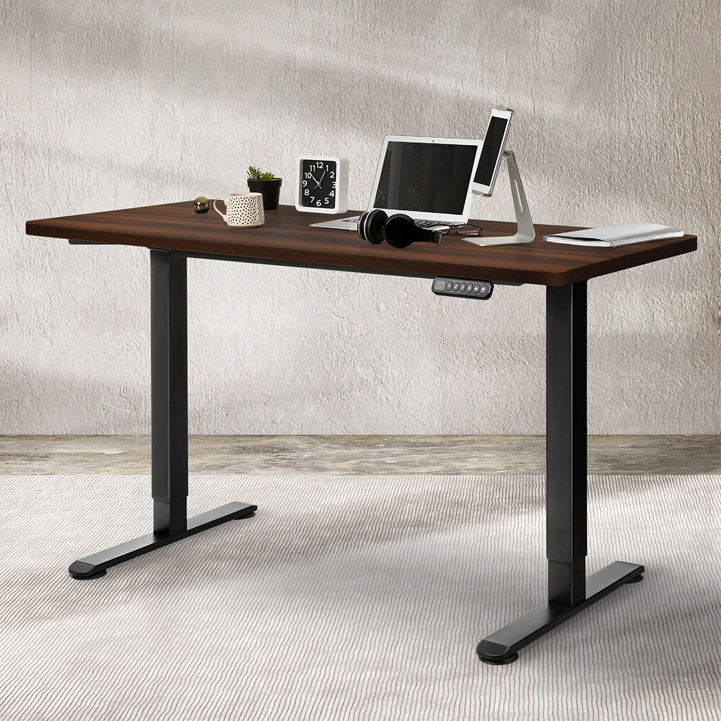 Levede Motorised Standing Desk Adjustable 140cm Walnut 1000x 1MM-1942353111704276999