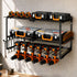 Levede Garage Storage Organiser 3 Tier Wall Mounted Power Tool Rack Metal Black-2109799601446522888